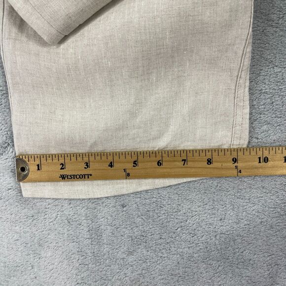 Allen Allen Pants Womens Small Beige Linen Relaxed Fit Mid Rise Straight Leg - Picture 12 of 13